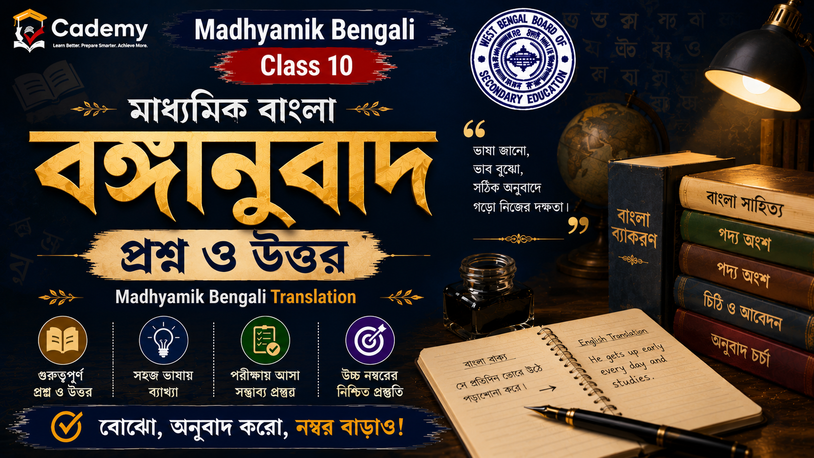 Madhyamik Bengali বঙ্গানুবাদ প্রশ্ন ও উত্তর | WBBSE Class 10 Translation