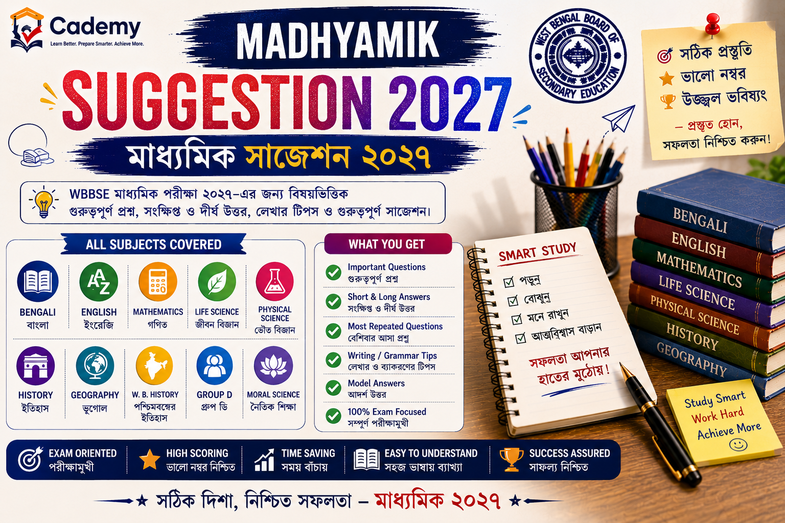 Madhyamik Suggestion 2027 All Subjects | মাধ্যমিক সাজেশন ২০২৭ – WBBSE Class 10 Important Questions & Preparation Guide