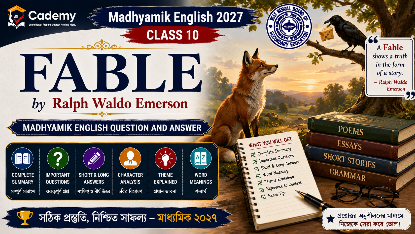 Fable by Ralph Waldo Emerson | Madhyamik English Question and Answer