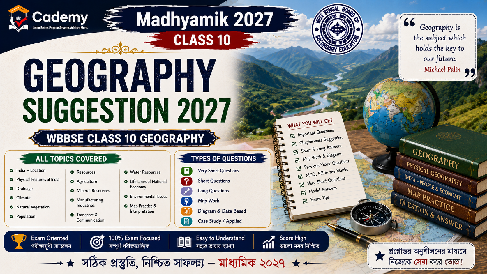 Madhyamik Geography Suggestion 2027 | মাধ্যমিক ভূগোল সাজেশন ২০২৭ – WBBSE Class 10 Important Questions