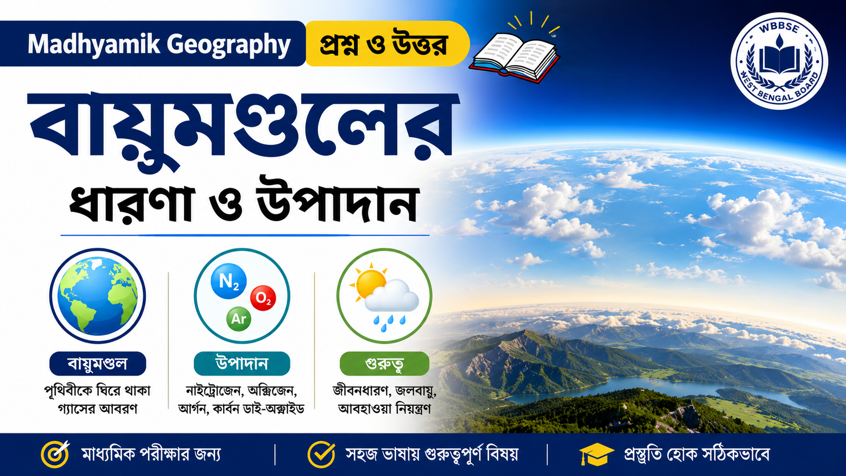 বায়ুমণ্ডলের ধারণা ও উপাদান | Madhyamik Geography Question and Answer