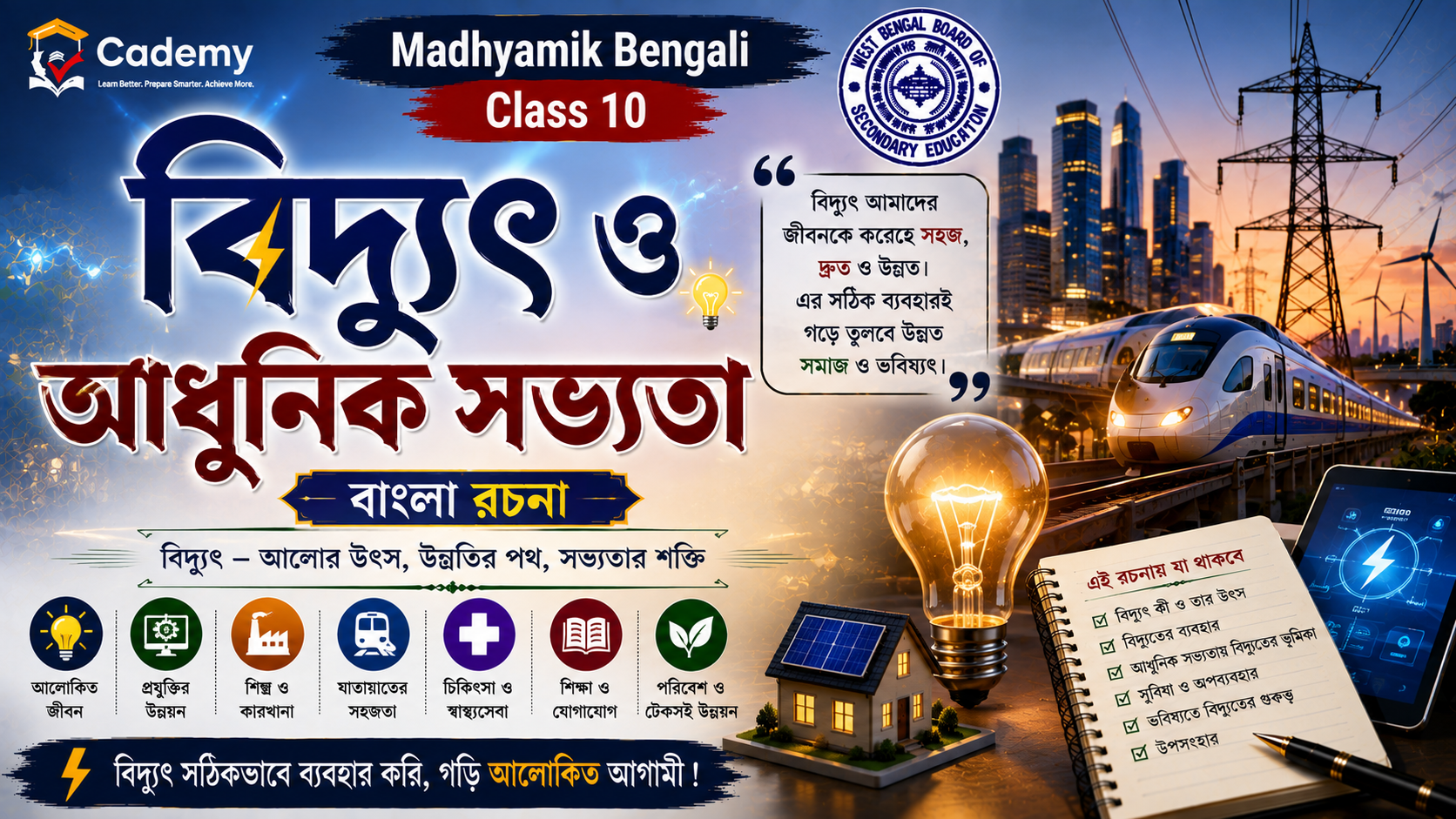 বিদ্যুৎ ও আধুনিক সভ্যতা | Vidyut O Adhunik Sabhyata – বাংলা রচনা
