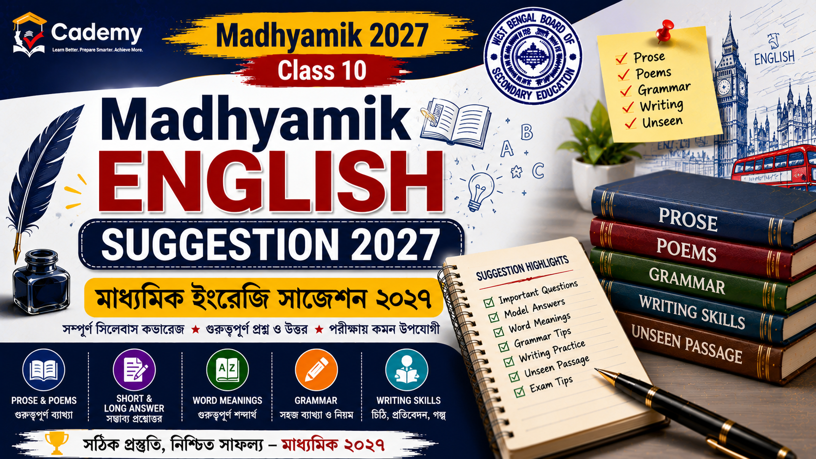 Madhyamik English Suggestion 2027 | মাধ্যমিক ইংরেজি সাজেশন ২০২৭ – Important Questions & Answers